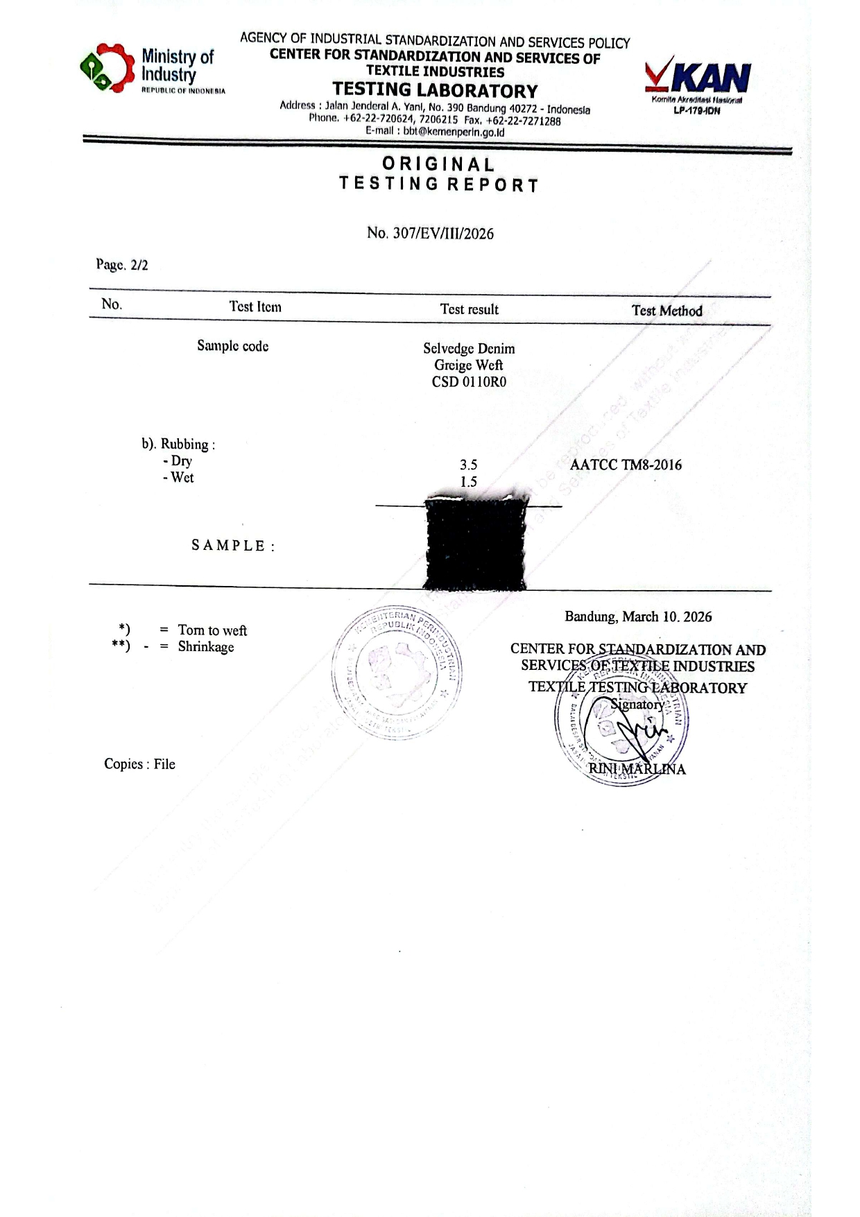 Testing Report Selvedge Denim Greige Weft
